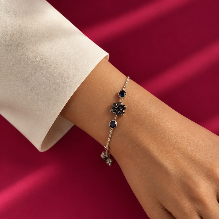 Midnight Blossom Charm Bracelet